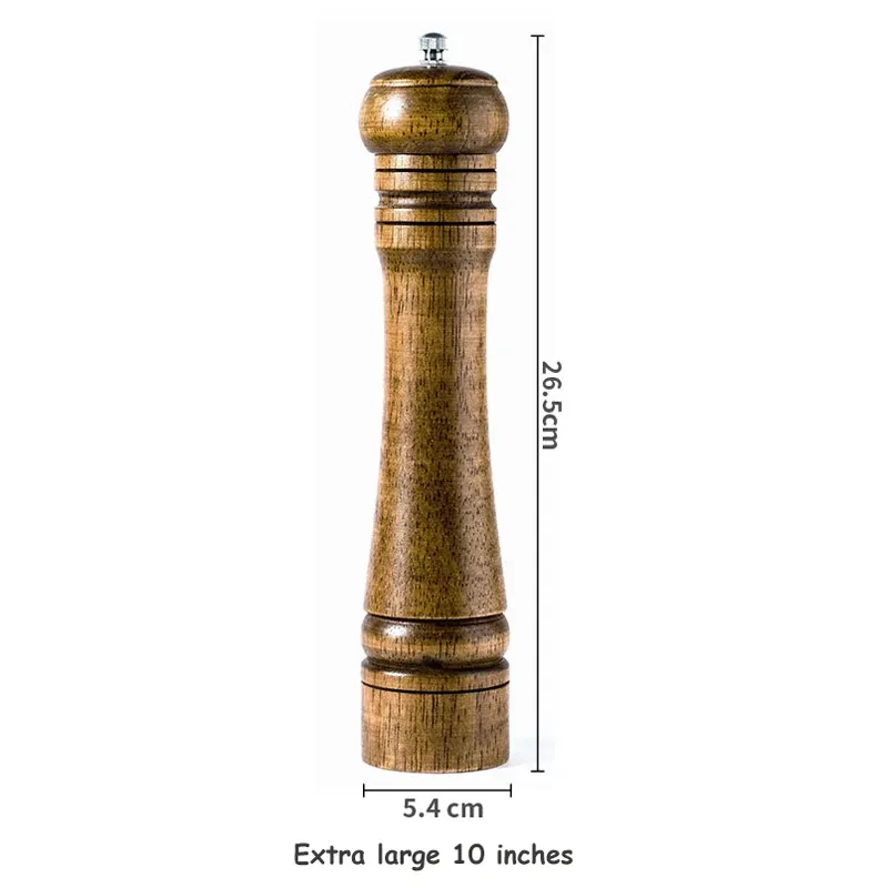 Moulins à sel et à poivre vintage en bois, réglables, à mouvement manuel et mécanisme en céramique 8