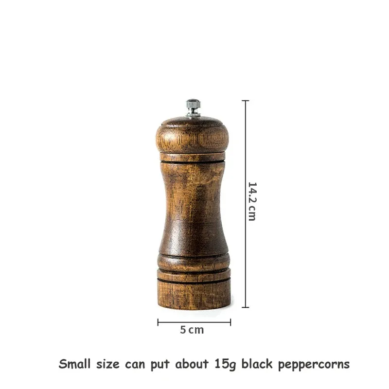 Moulins à sel et à poivre vintage en bois, réglables, à mouvement manuel et mécanisme en céramique 9