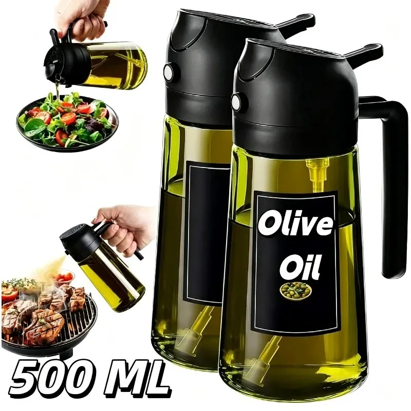 Distributeur d'huile d'olive en plastique vert foncé pour la cuisine