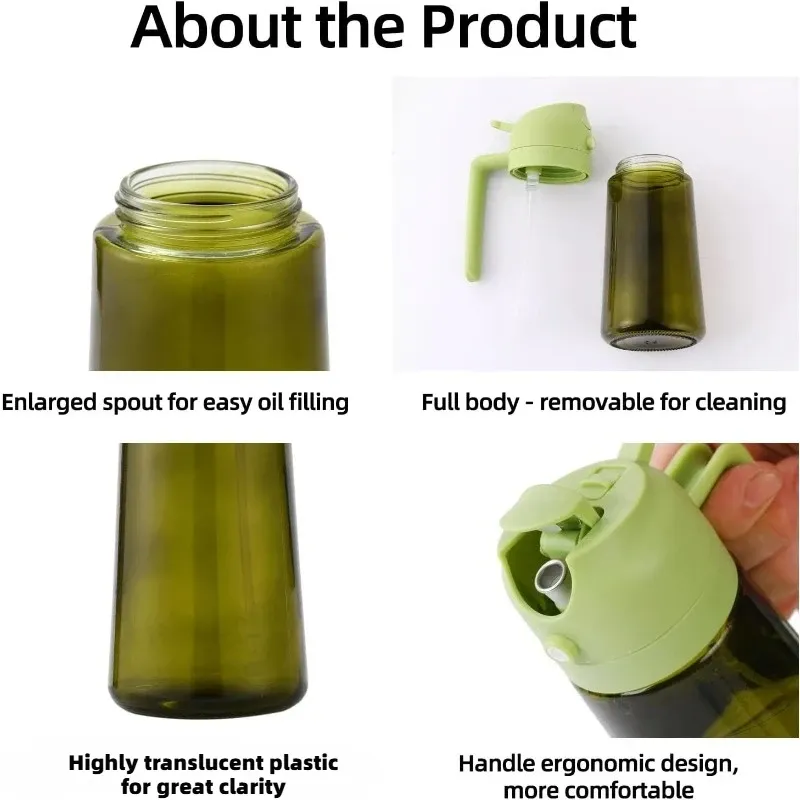 Distributeur d'huile d'olive en plastique vert foncé pour la cuisine 6