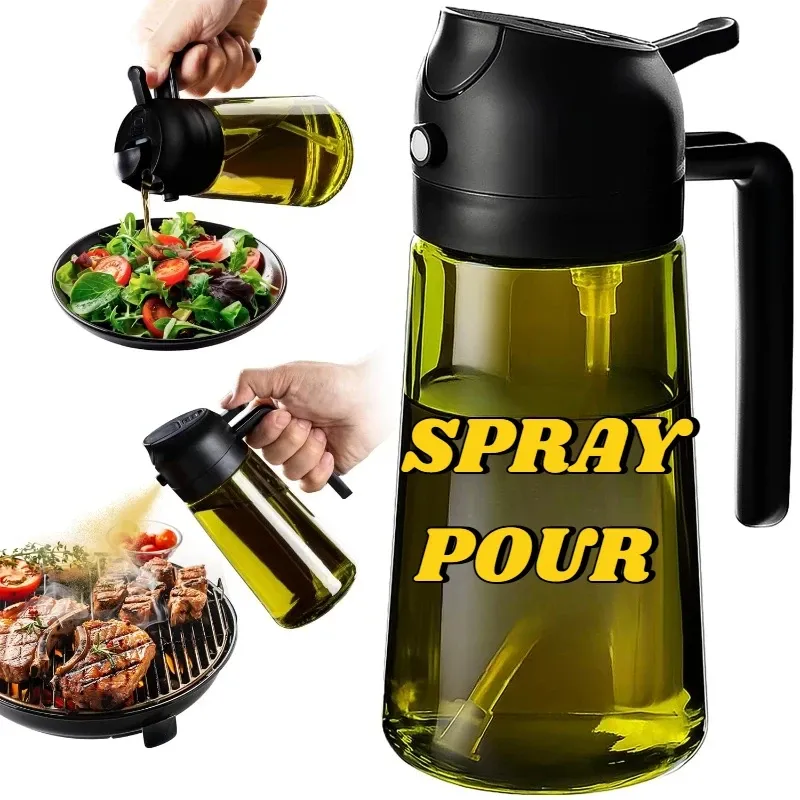Distributeur d'huile d'olive en plastique vert foncé pour la cuisine 7