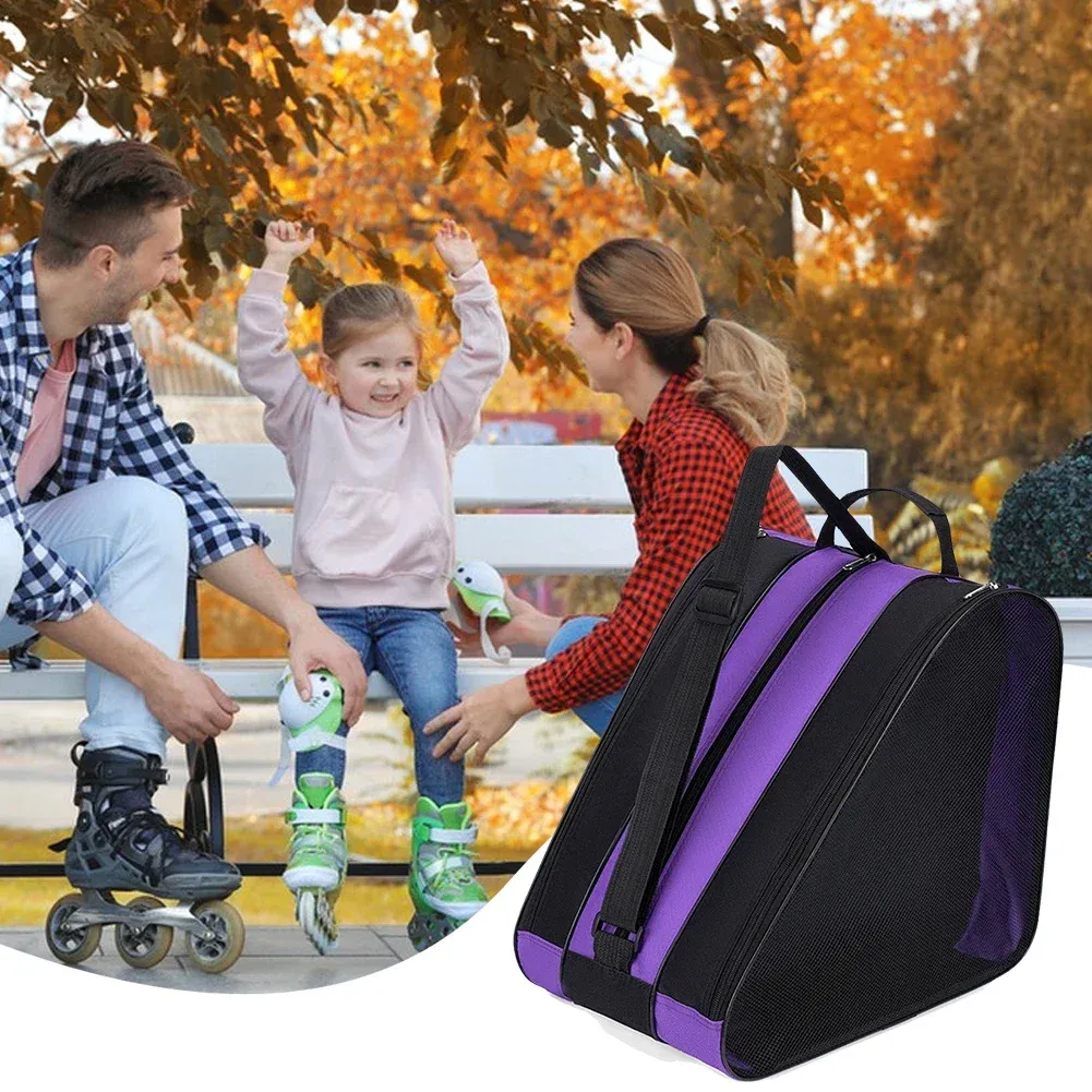 Sac de transport portable pour patins à roulettes, sac de rangement pour patins à glace et patins en ligne pour enfants, grande capacité et respirant 3