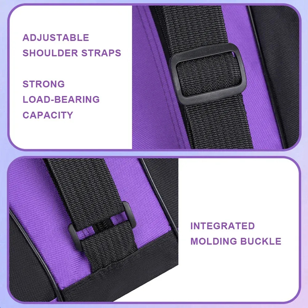 Sac de transport portable pour patins à roulettes, sac de rangement pour patins à glace et patins en ligne pour enfants, grande capacité et respirant 5