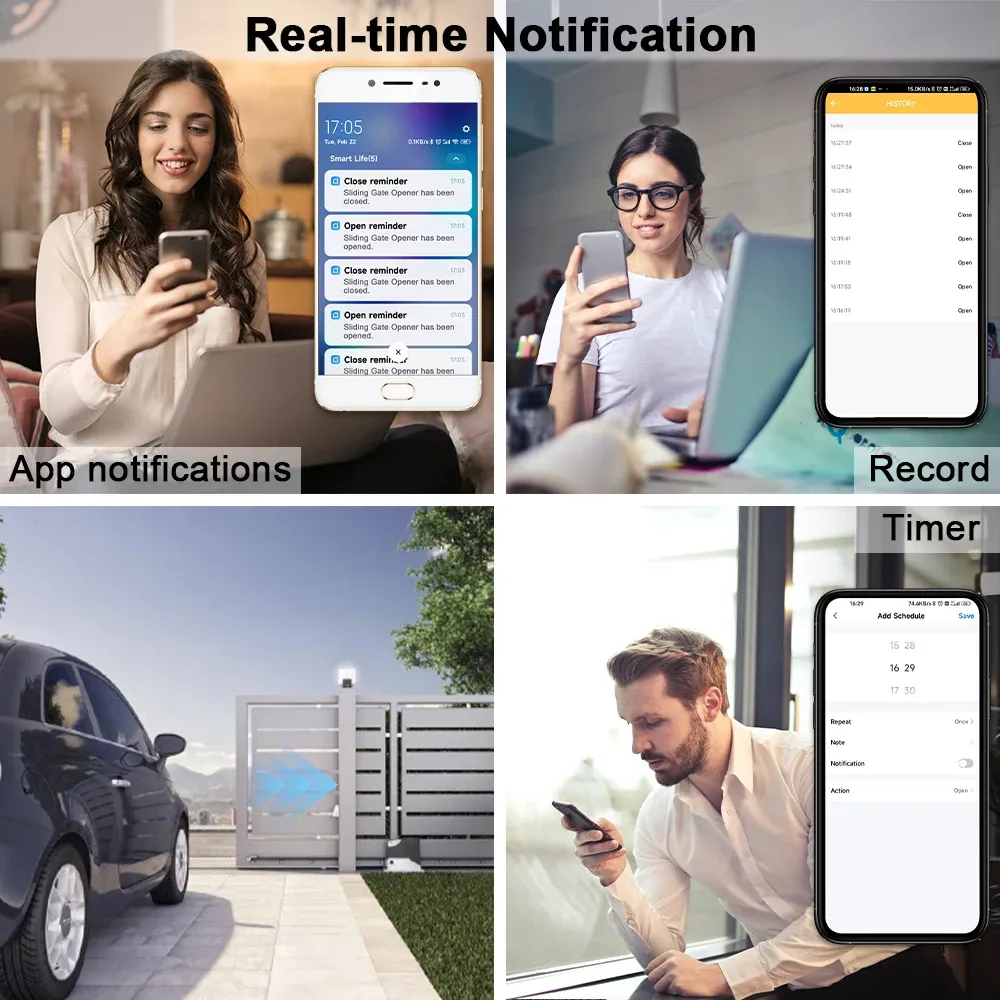Capteur de porte de garage intelligent LoraTap Tuya, contrôleur d'ouverture WiFi compatible Alexa, commutateur de porte de garage à commande vocale et à distance 4