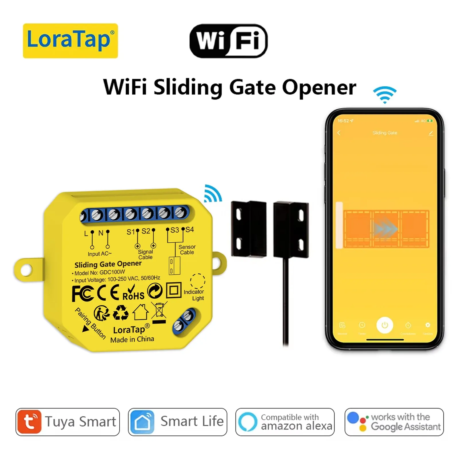 Capteur de porte de garage intelligent LoraTap Tuya, contrôleur d'ouverture WiFi compatible Alexa, commutateur de porte de garage à commande vocale et à distance 9