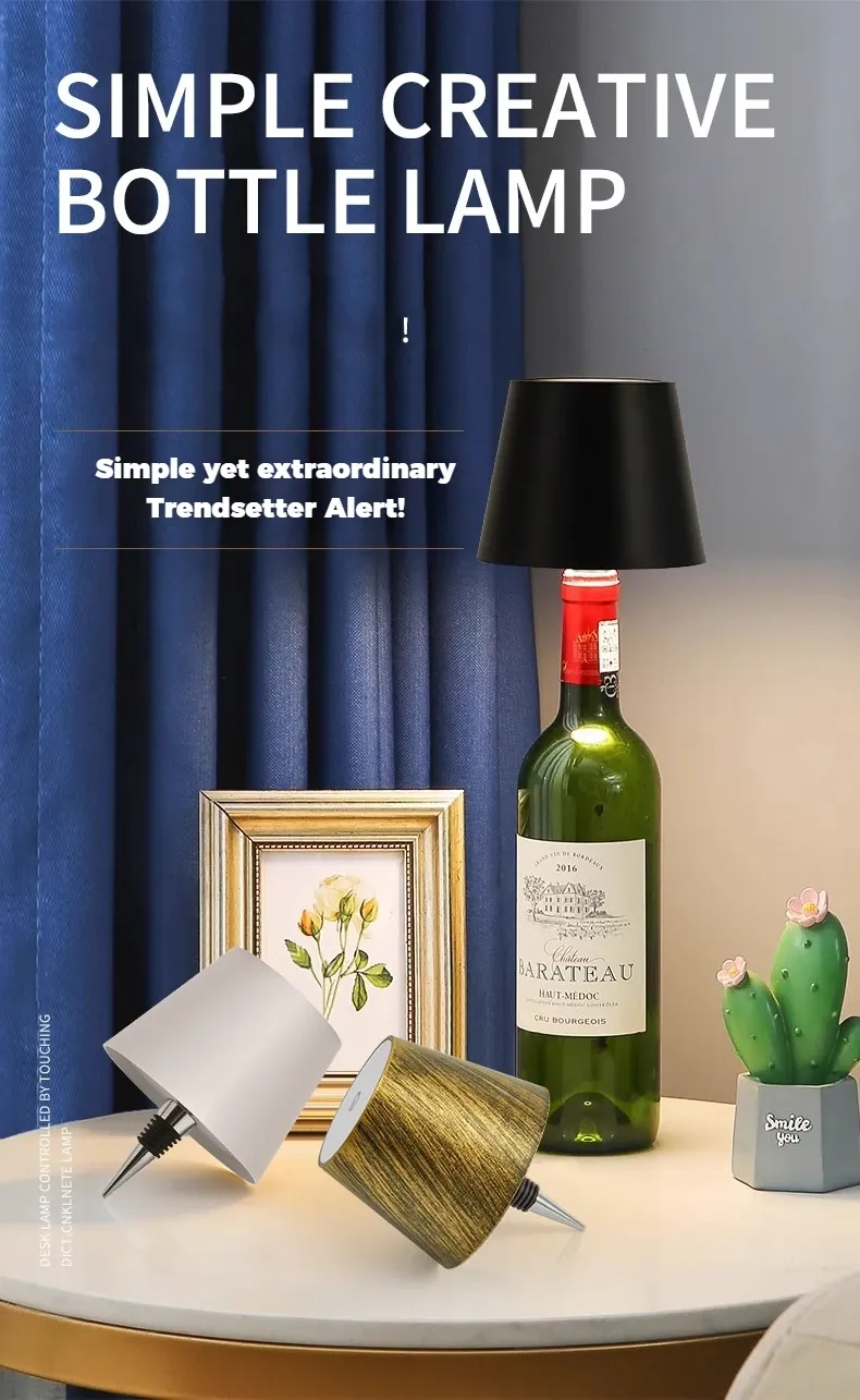 Lampe LED en forme de bouteille au design élégant