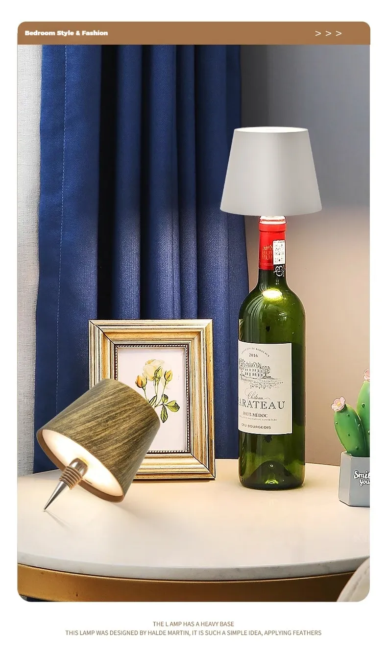 Lampe LED bouteille en lumière tamisée