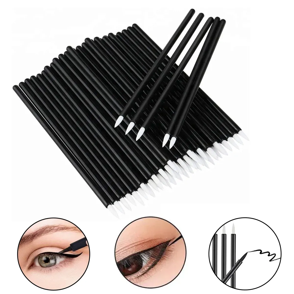 Brosses jetables pour nail art, eye-liner et maquillage, lot de 50 4