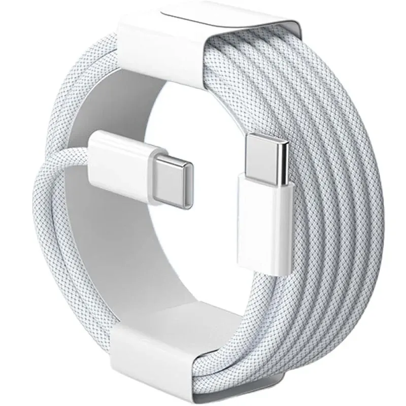Câble de charge rapide USB-C vers USB-C tressé en nylon 60 W PD pour iPhone 17, 16, 15 / Pro Max, compatible Samsung Type-C 11