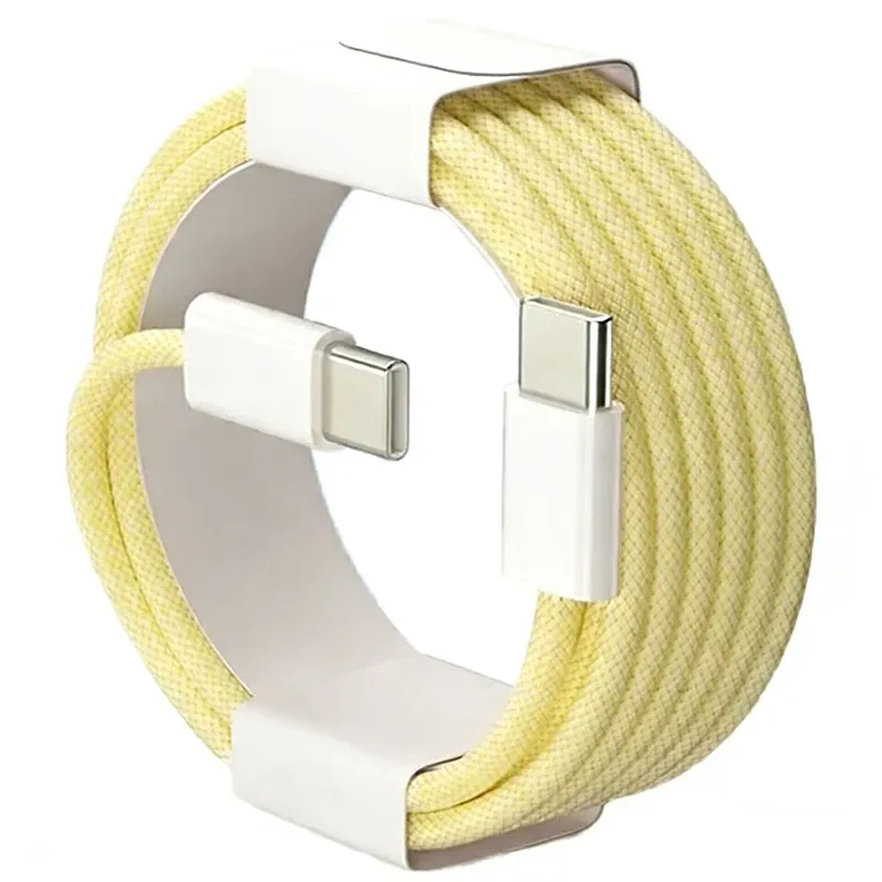 Câble de charge rapide USB-C vers USB-C tressé en nylon 60 W PD pour iPhone 17, 16, 15 / Pro Max, compatible Samsung Type-C 8