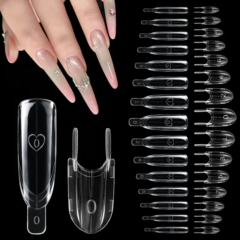 Formes à Ongles Sandwich Doubles Forme Fusée, 120 Pièces, Couverture Complète Supérieure et Inférieure, pour Extension d'Ongles 4