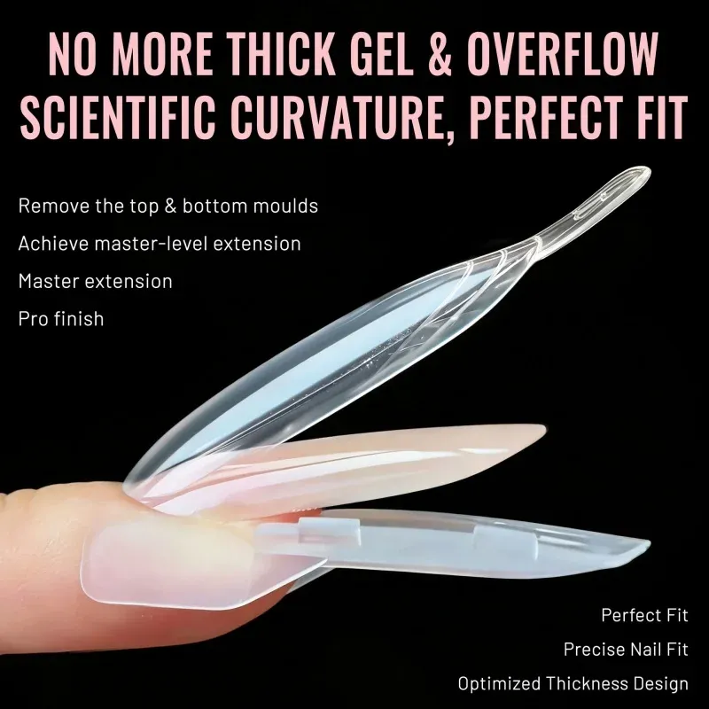 Formes à Ongles Sandwich Doubles Forme Fusée, 120 Pièces, Couverture Complète Supérieure et Inférieure, pour Extension d'Ongles 5