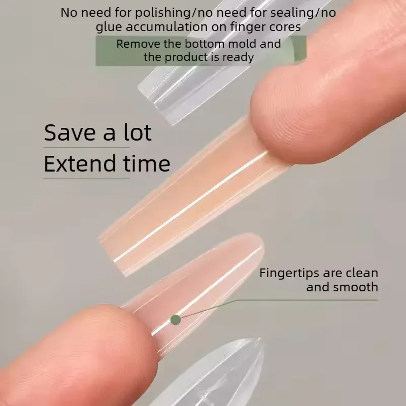 Formes à Ongles Sandwich Doubles Forme Fusée, 120 Pièces, Couverture Complète Supérieure et Inférieure, pour Extension d'Ongles 6