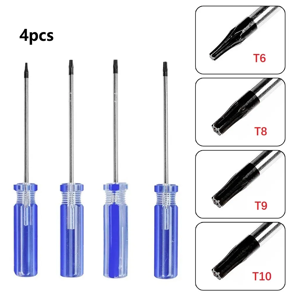 Jeu de tournevis de précision magnétiques pour manette sans fil, embouts Torx T6, T8, T9 et T10, 1/4" (6,35 mm), 5 pièces 12