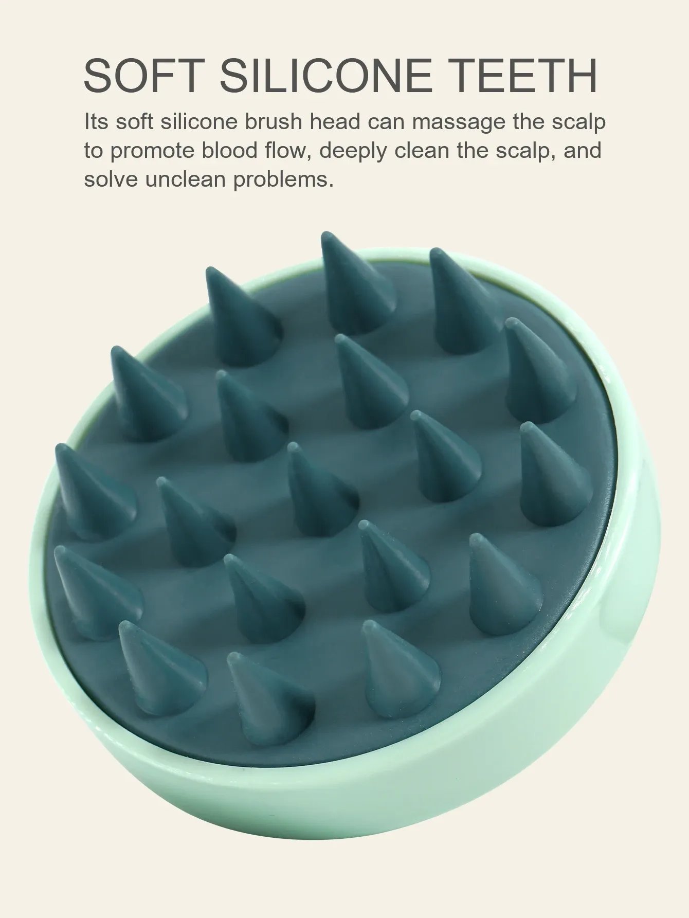Brosse de massage du cuir chevelu en silicone, brosse de massage du cuir chevelu et du corps à manche ergonomique 5