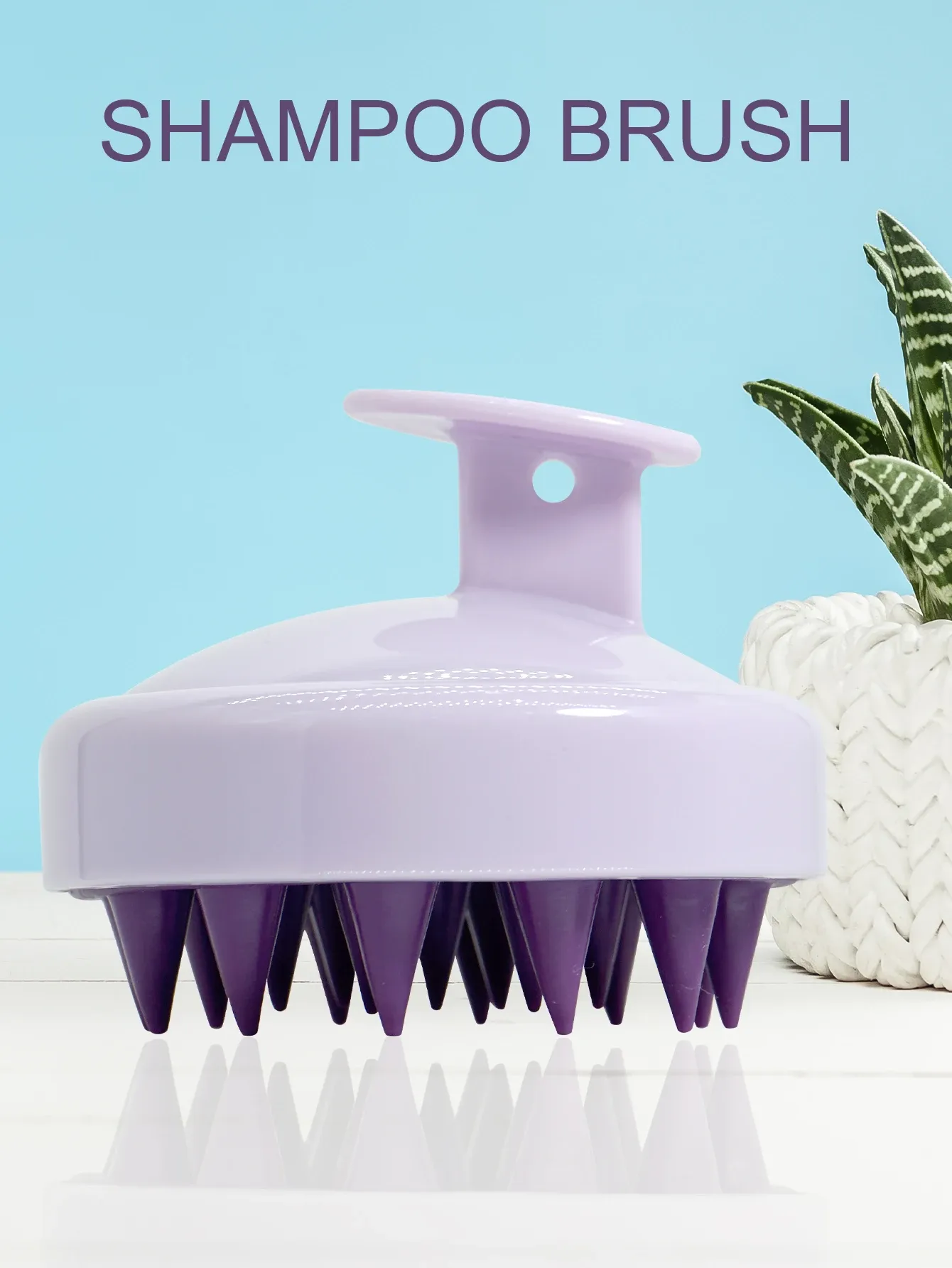 Brosse de massage du cuir chevelu en silicone, finition