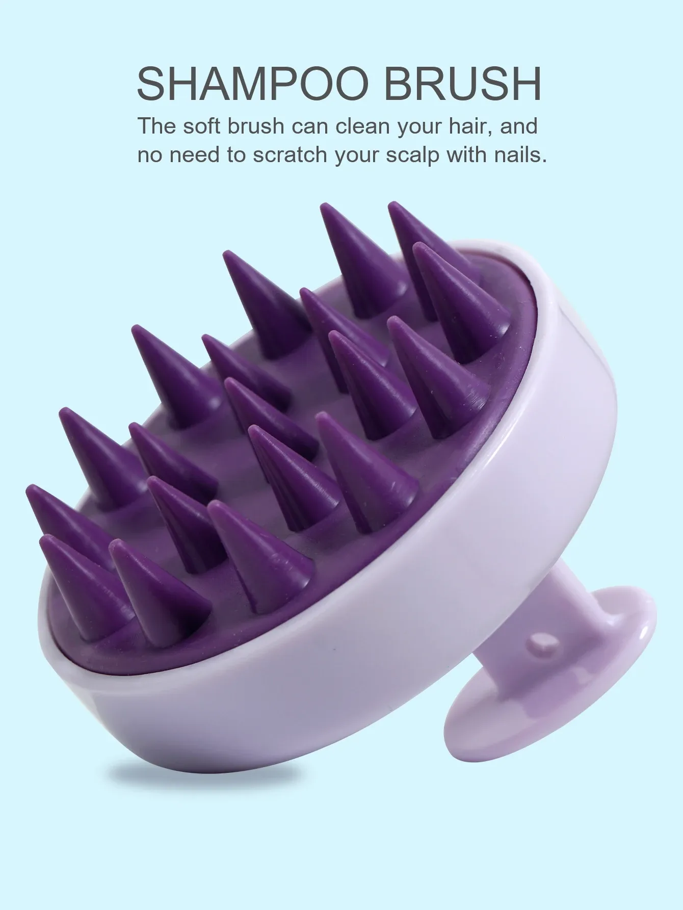 Brosse de massage du cuir chevelu en silicone, ergonomie