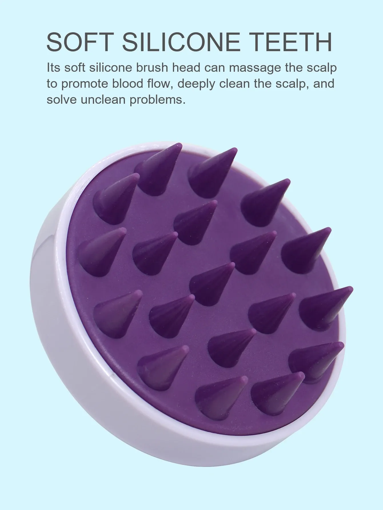 Brosse de massage du cuir chevelu en silicone, polyvalence