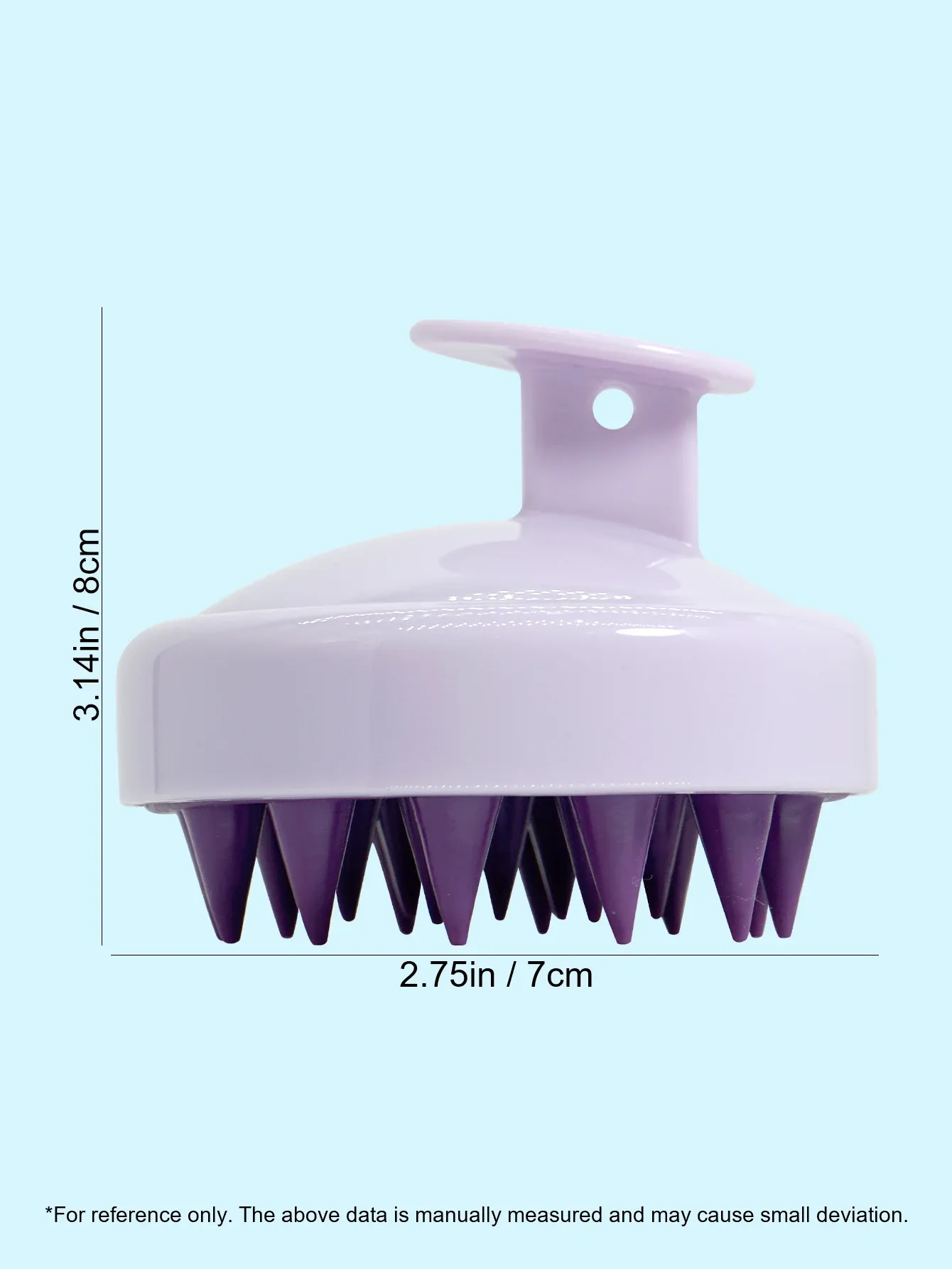 Brosse de massage du cuir chevelu en silicone, vue d'ensemble