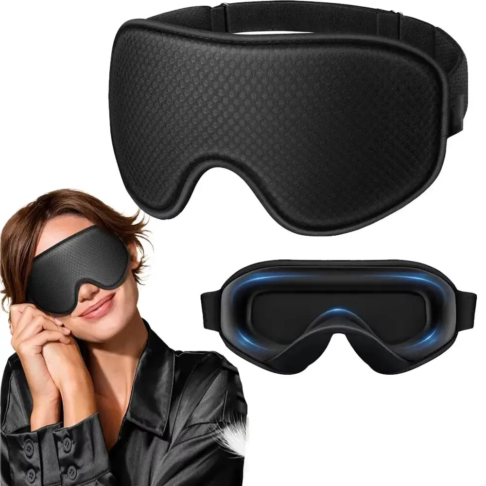Masque de sommeil 3D occultant, respirant et doux – Sangle réglable, unisexe - Image 1