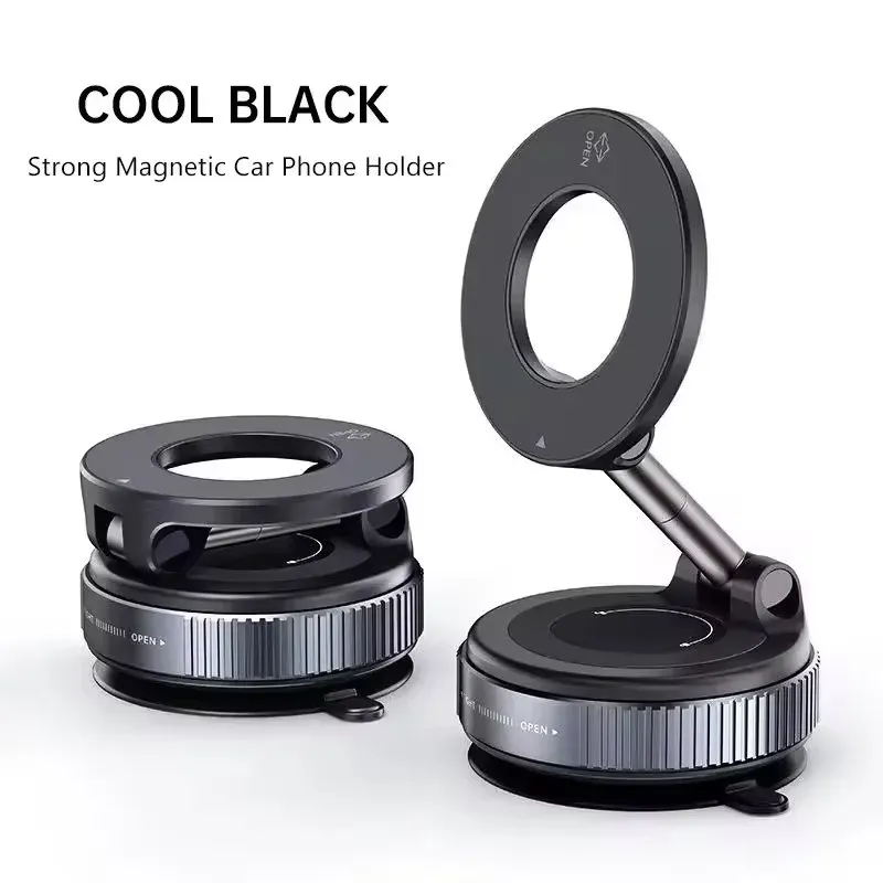Support magnétique pliable pour téléphone de voiture compatible MagSafe, rotation à 360°, en métal 8