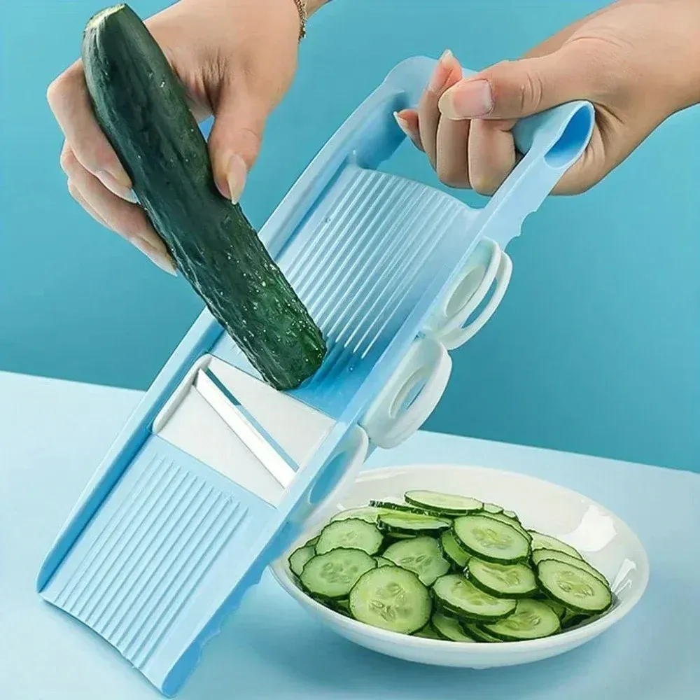 Hachoir à légumes multifonctionnel 5 en 1 avec trancheur et mandoline de cuisine 2