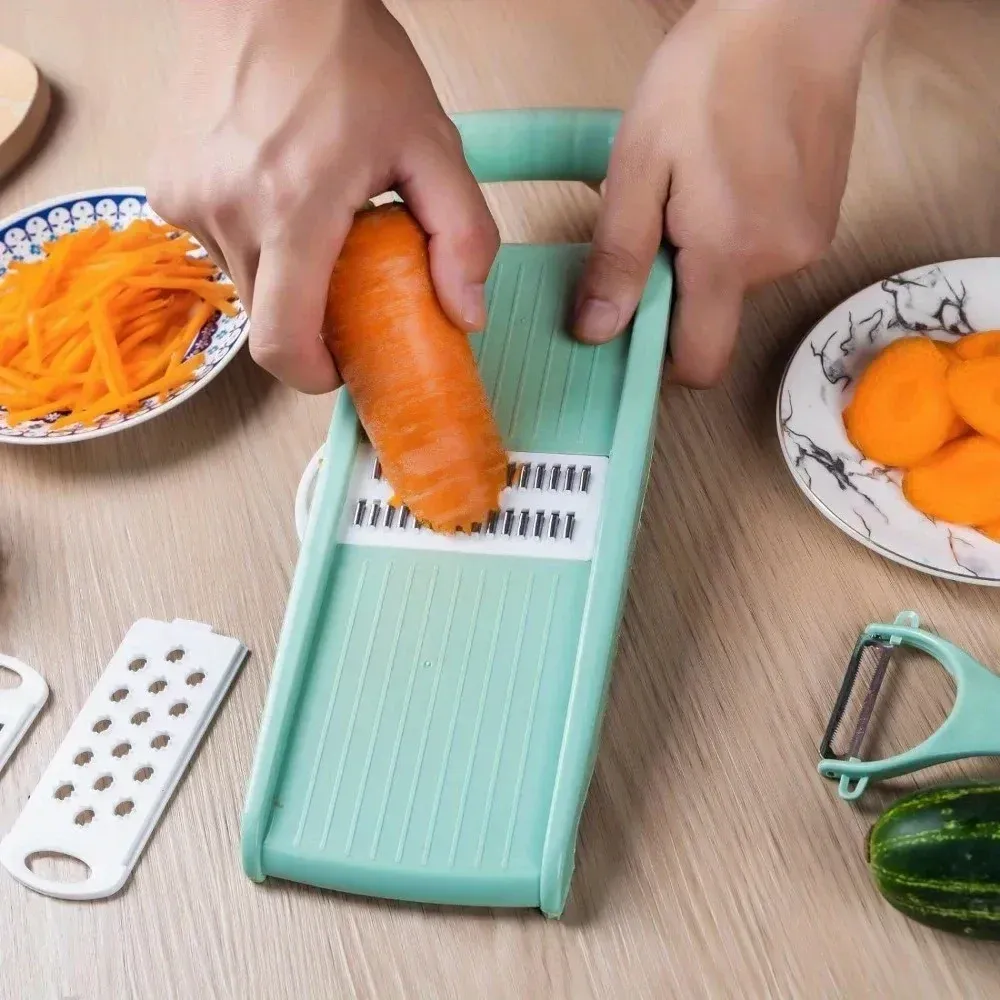 Hachoir à légumes multifonctionnel 5 en 1 avec trancheur et mandoline de cuisine 3