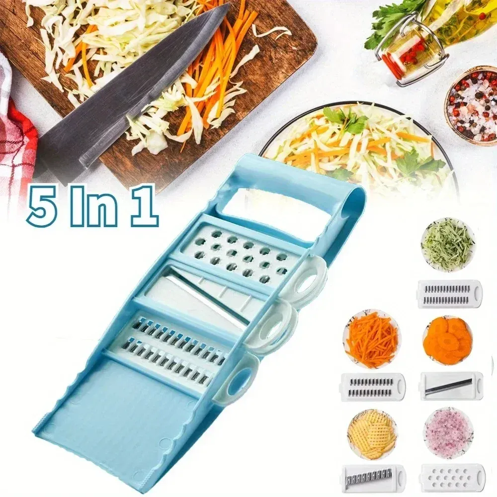 Hachoir à légumes multifonctionnel 5 en 1 avec trancheur et mandoline de cuisine