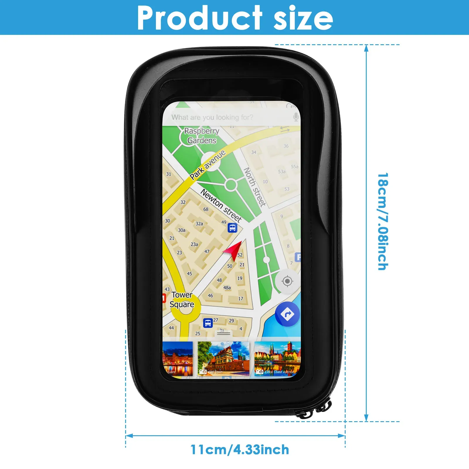 Sac de support de téléphone rotatif 360° pour vélo et moto, étanche, compatible écran tactile 2