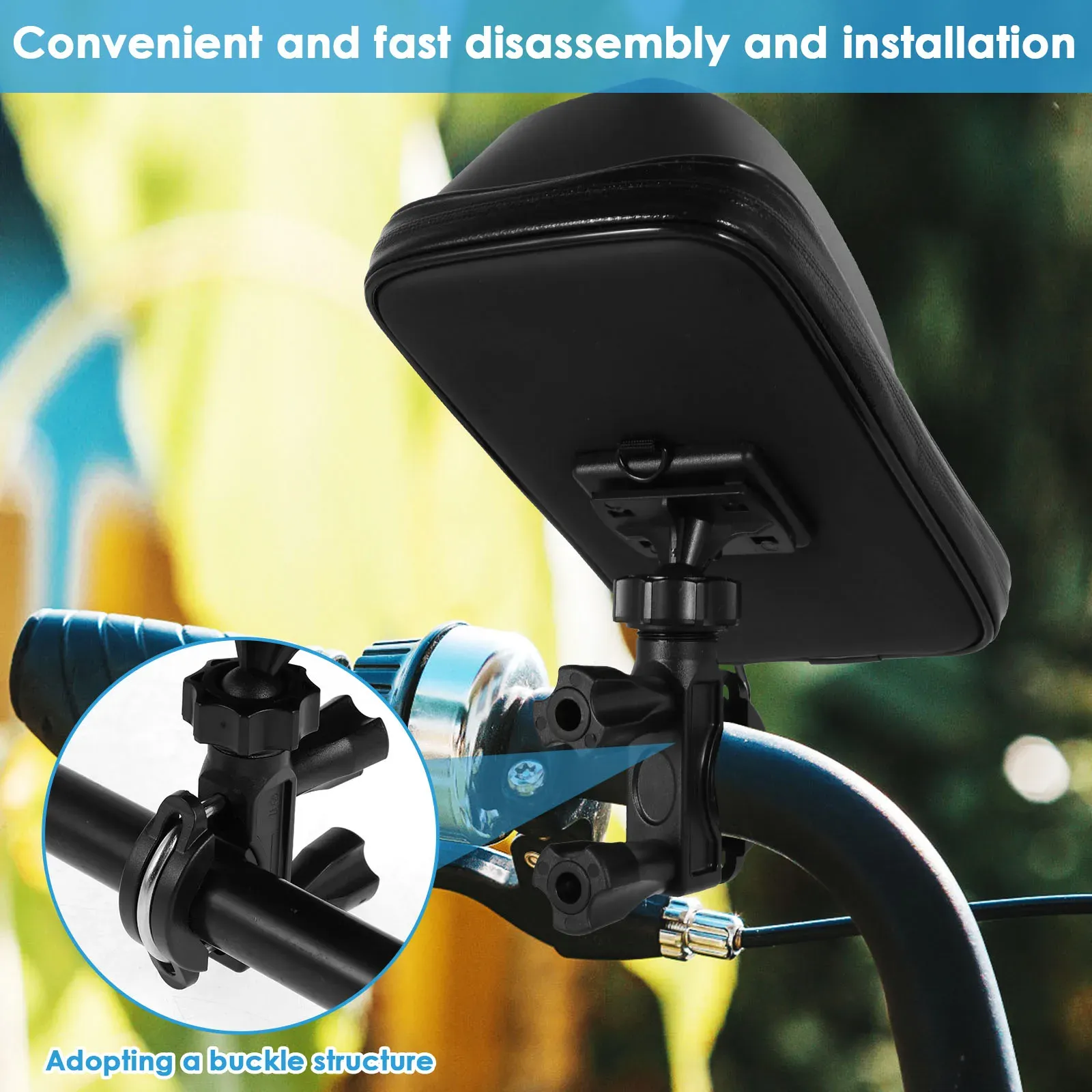 Sac de support de téléphone rotatif 360° pour vélo et moto, étanche, compatible écran tactile 6