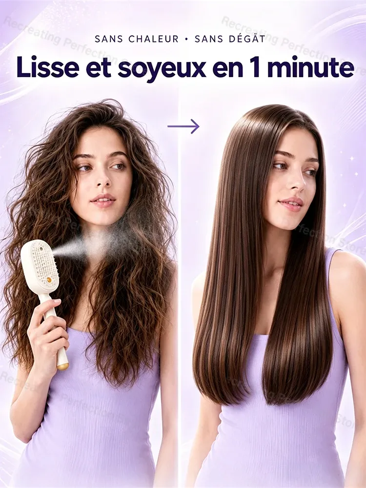 Brosse lissante électrique sans chaleur vue de face