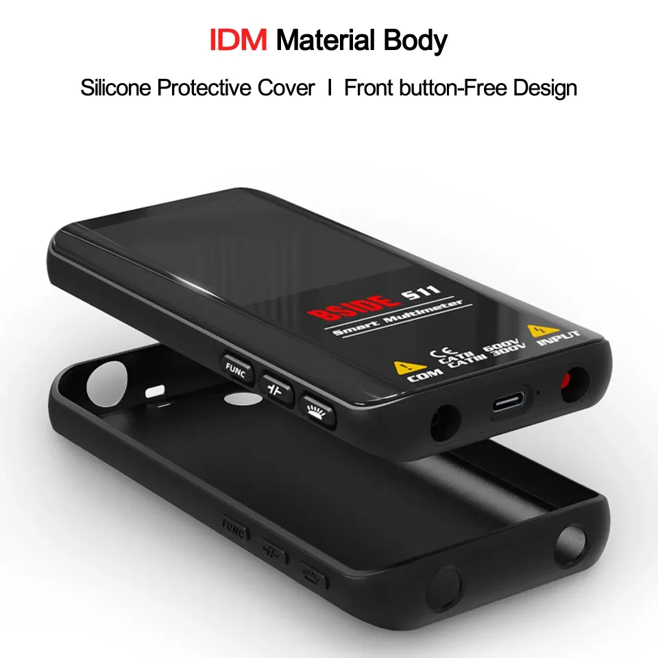 Multimètre numérique professionnel BSIDE Smart 9999 avec détection EMF, mesure DC/AC, test de tension, de capacité, de résistance et de diode, connexion USB 6