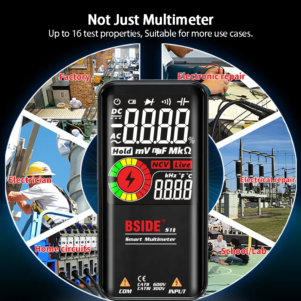 Multimètre BSIDE Smart 9999 EMF en situation d'utilisation