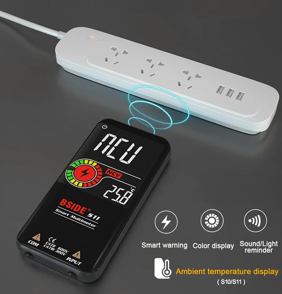 Détail du boîtier du multimètre BSIDE Smart 9999 EMF
