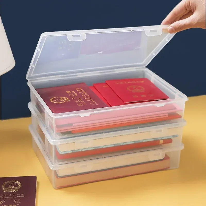 Organisateur de documents, boîte de rangement A4 anti-poussière, conteneur de fichiers simple 2