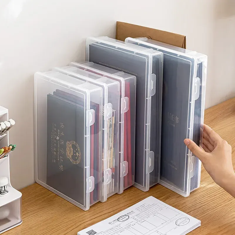 Organisateur de documents, boîte de rangement A4 anti-poussière, conteneur de fichiers simple - Image 1