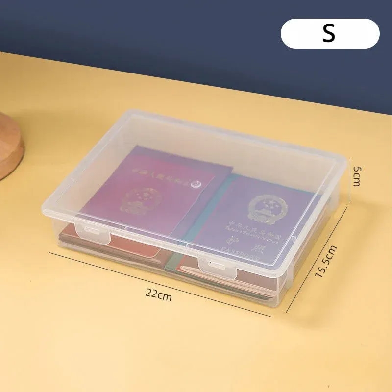 Organisateur de documents, boîte de rangement A4 anti-poussière, conteneur de fichiers simple 9