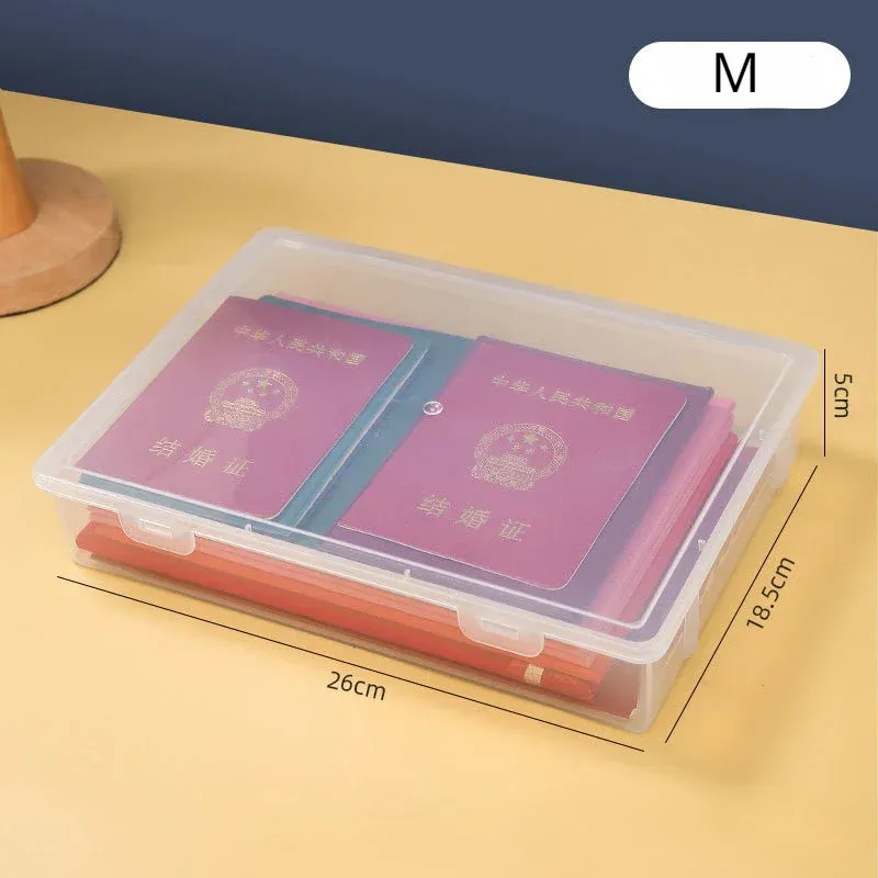 Organisateur de documents, boîte de rangement A4 anti-poussière, conteneur de fichiers simple 8