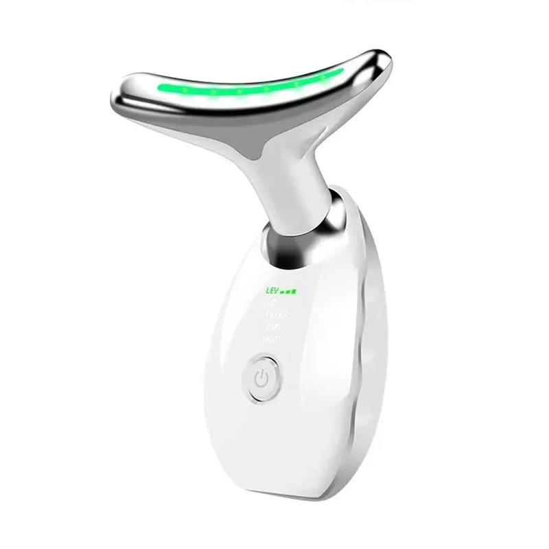 Masseur liftant visage et cou, 7 couleurs, appareil raffermissant pour la peau, thérapie photonique LED anti-rides, réducteur de double menton 6