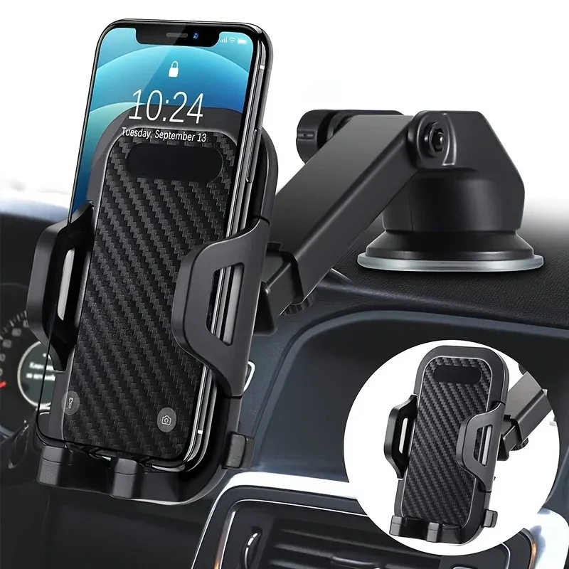 Support de téléphone pour voiture à ventouse, support smartphone universel pour iPhone, Xiaomi, Huawei et Samsung