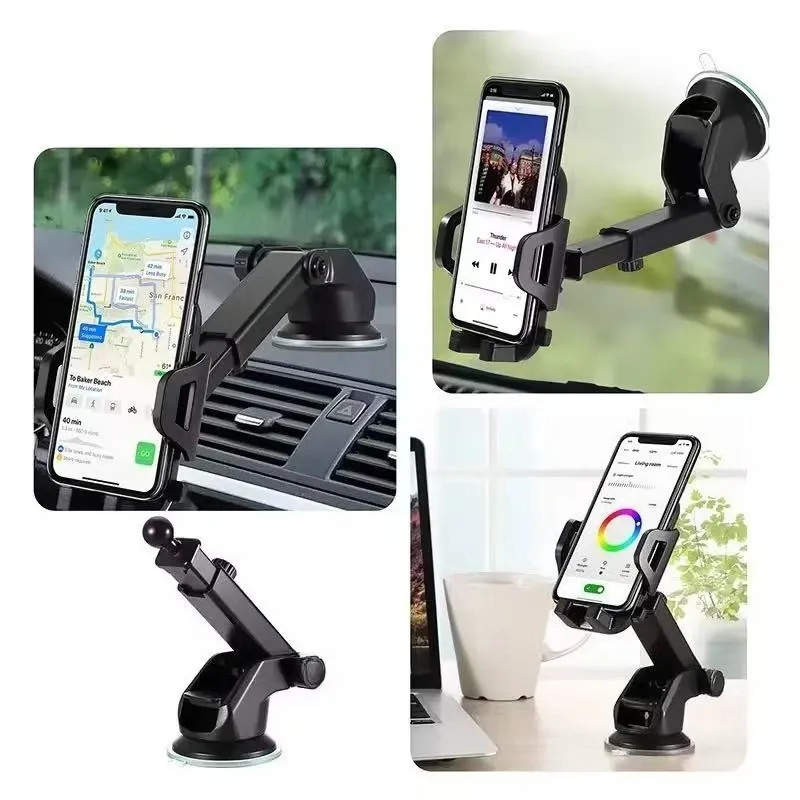 Support de téléphone pour voiture à ventouse, support smartphone universel pour iPhone, Xiaomi, Huawei et Samsung 5