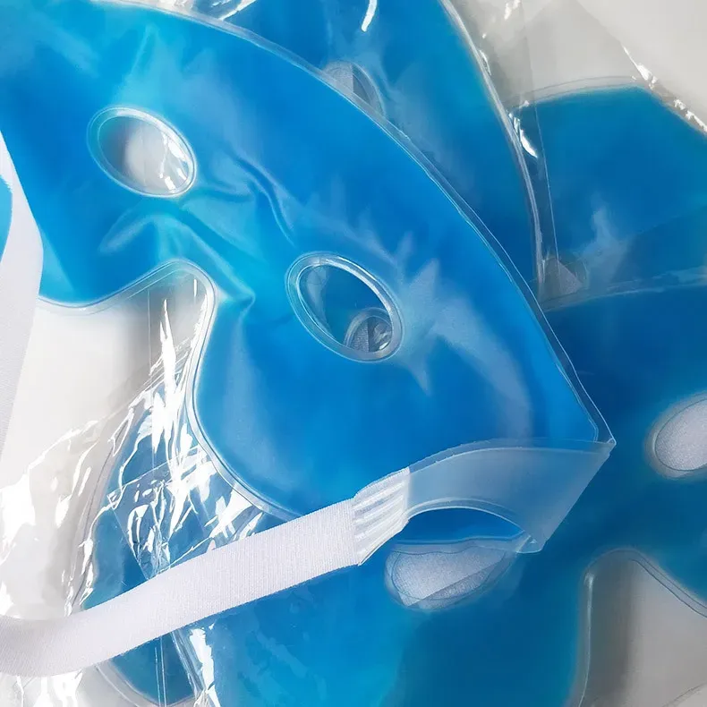 Masque facial en gel chaud/froid pour massage, compresse rafraîchissante, masque pour les yeux, masque facial, pack de glace pour le sommeil, soin facial spa 2