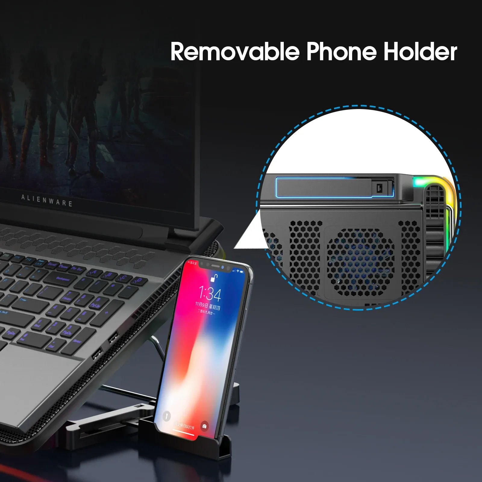 Coolcold refroidisseur pour ordinateur portable détails des matériaux