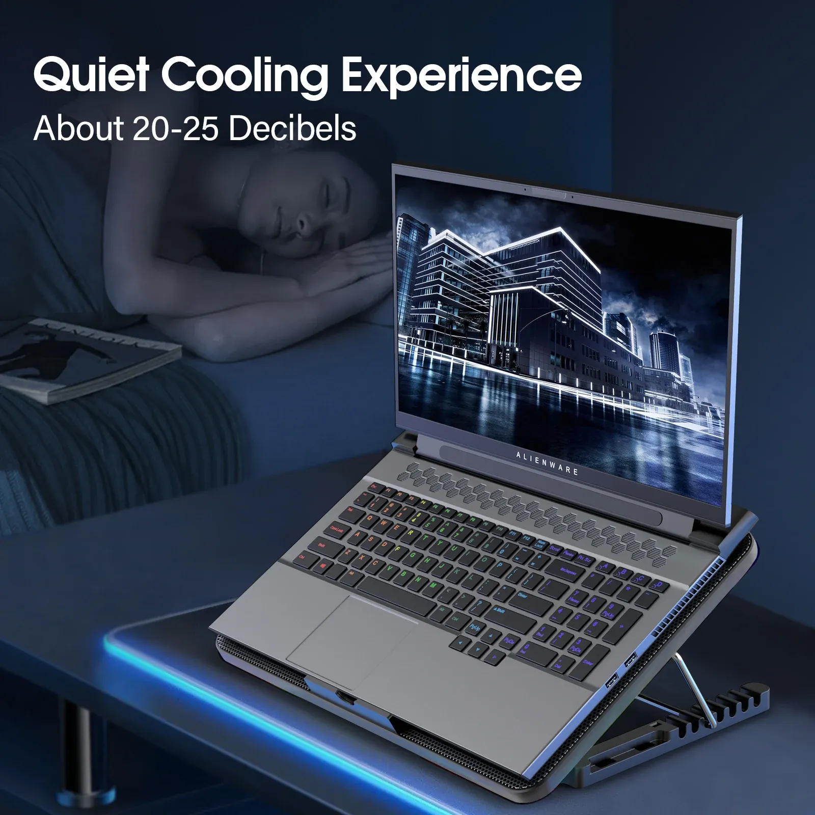 Coolcold refroidisseur pour ordinateur portable ventilateurs silencieux