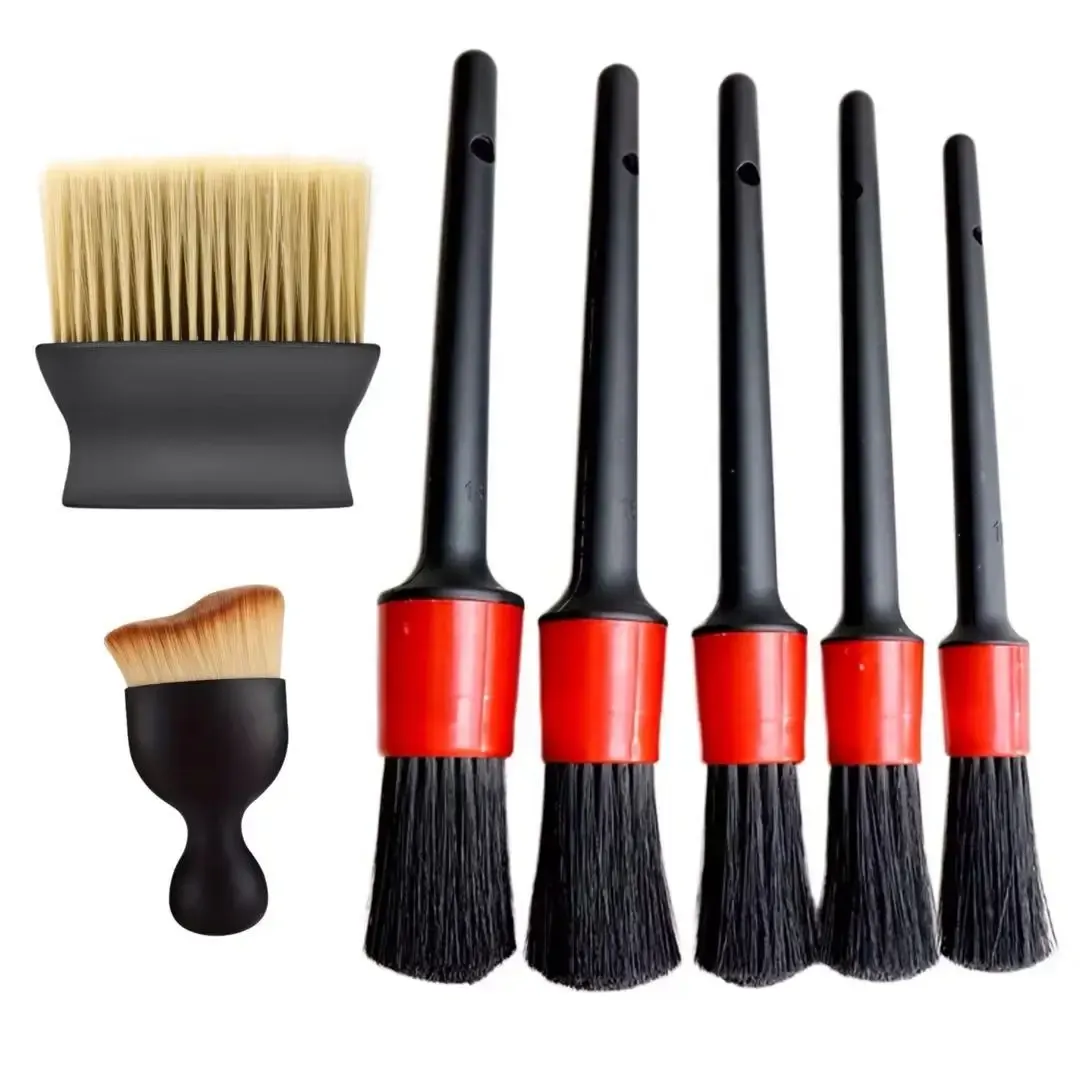 Kit de brosses de nettoyage automobile : brosse anti-poussière intérieure, brosse pour grilles d'aération de tableau de bord, brosse pour jantes 10