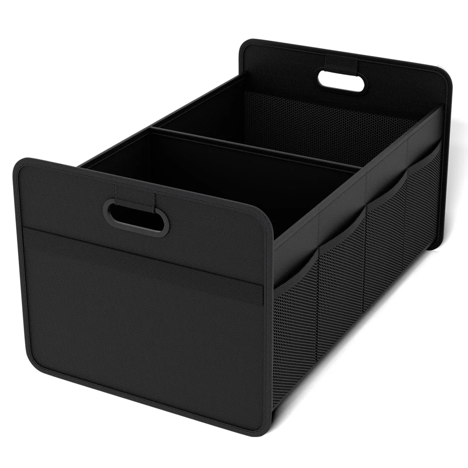 Organisateur de coffre pliable et portable 40 L avec filet latéral, boîte de rangement multifonctionnelle pour voiture et camping - Image 1