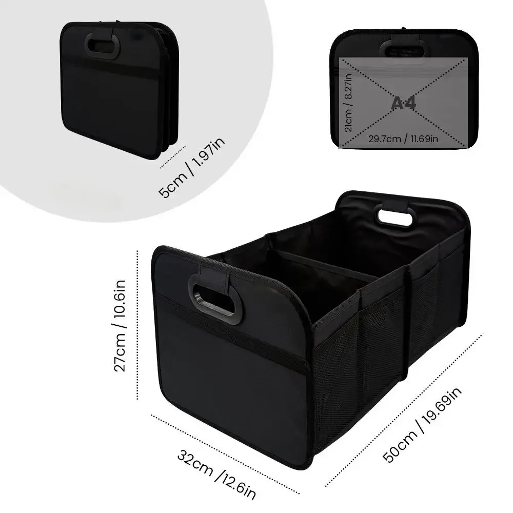 Boîte de rangement pour coffre de voiture, vue détaillée