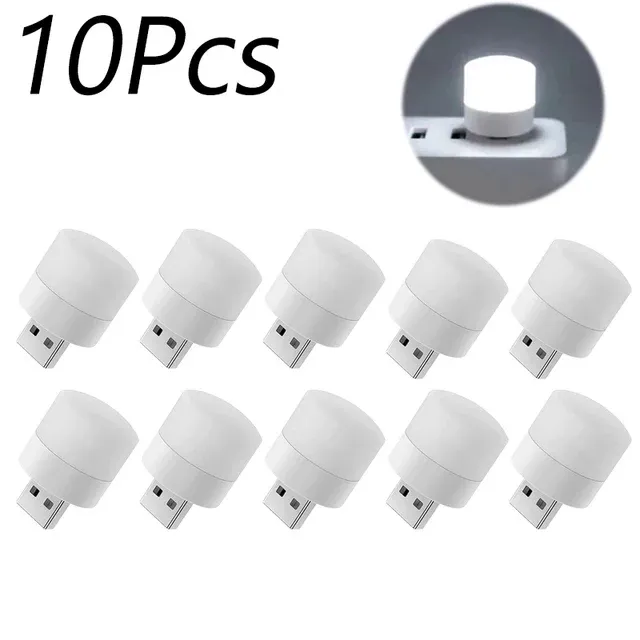 Lampe de lecture LED USB à protection des yeux, mini veilleuse ronde pour ordinateur – Lot de 1, 3 ou 10 pièces 12
