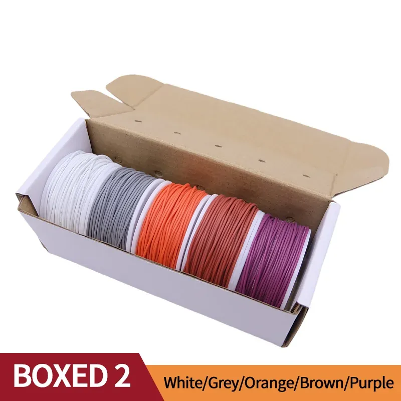 Boîte de fil de cuivre ultra-souple (kit de 5 couleurs), fil électrique en cuivre étamé isolé en silicone flexible et résistant à la chaleur, 30/28/26/24/22/20 AWG 7