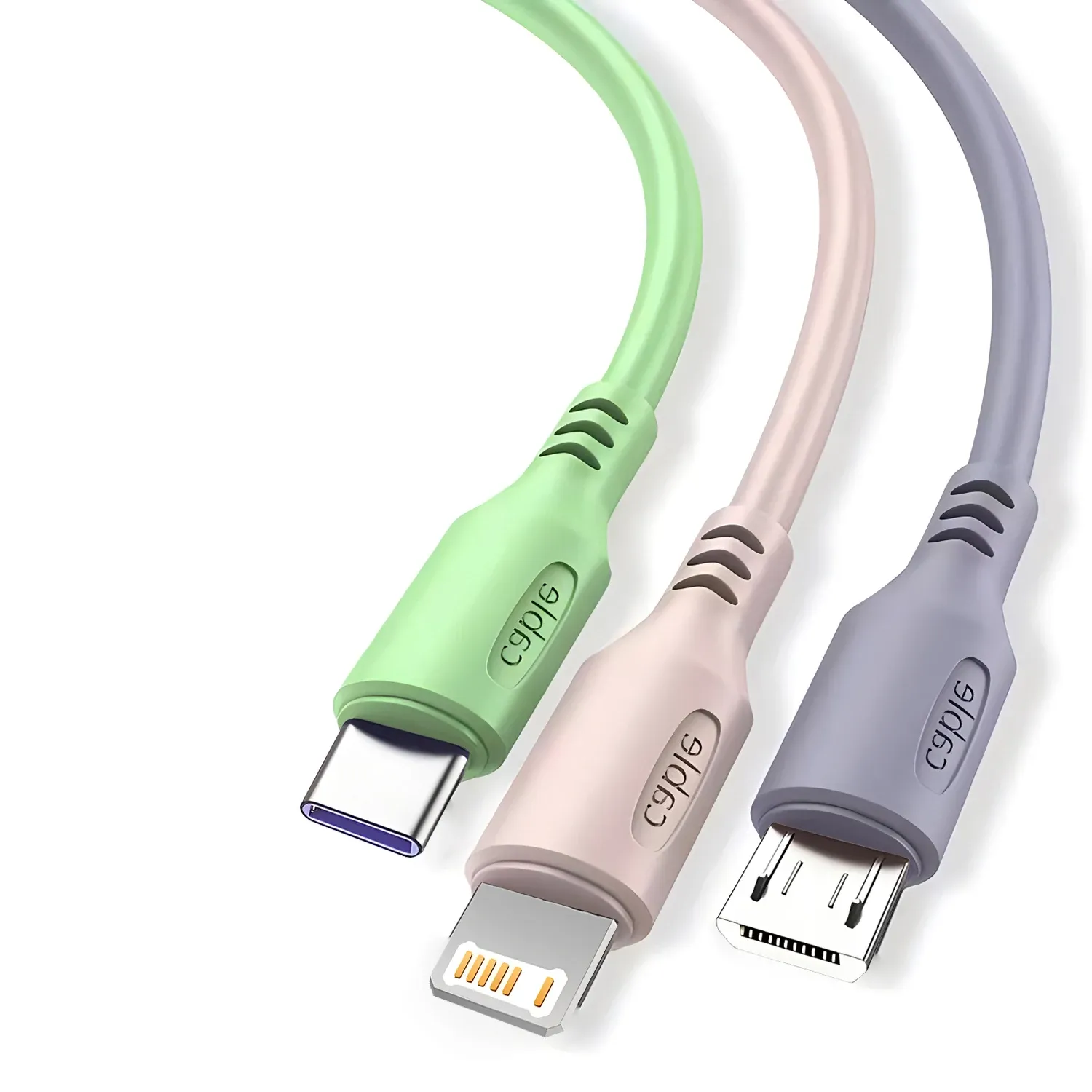 Câble de charge 3 en 1 USB avec connecteurs Lightning, Micro-USB et USB-C, compatible iPhone 12, 13, 14 et Xiaomi 6